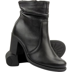Galant botki na obcasie ze skóry eleganckie na zamek  - zdjęcie produktu