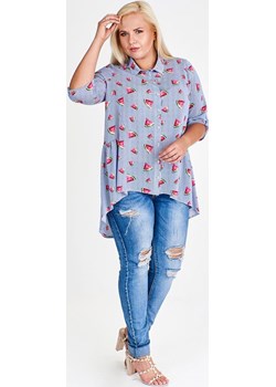 Bluzka FBZ932 BIAŁY + CHABROWY arbuzy  Fokus fokusfashion.com - kod rabatowy
