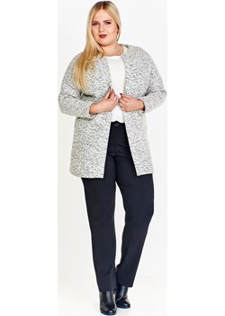 Płaszcz FPL785 SZARY JASNY melanż Fokus fokusfashion.com - kod rabatowy