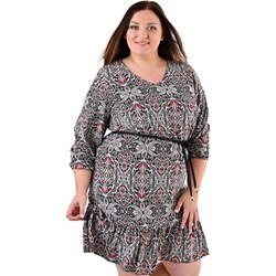 Sukienka Fokus z okrągłym dekoltem w abstrakcyjne wzory casual  - zdjęcie produktu