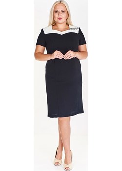 Sukienka FSU899 CZARNY + EKRI Fokus fokusfashion.com - kod rabatowy