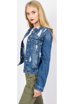 Krótka kurtka jeansowa w kolorze ciemnego jeansu  Olika olika.com.pl - kod rabatowy