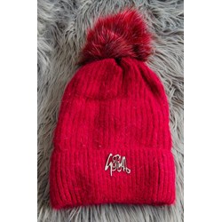 Czapka zimowa damska czerwona Olika casualowa  - zdjęcie produktu