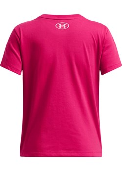 Dziewczęcy t-shirt z nadrukiem Under Armour UA Big Logo SS - różowy Under Armour Sportstylestory.com - kod rabatowy