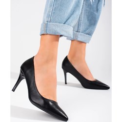 Czółenka czarne Shelovet bez zapięcia na szpilce  - zdjęcie produktu