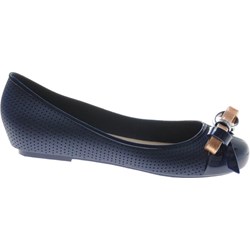 Balerinki granatowe casual z gumy bez zapięcia  - zdjęcie produktu