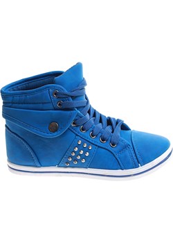 Dziewczęce trampki z wysoką cholewką Niebieskie /G4-1 7952 S192/ Pantofelek24 okazja pantofelek24.pl - kod rabatowy