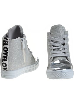 Dziewczęce trampki sneakersy na niskim koturnie SREBRNE /C2-2 4291 S174/ promocyjna cena pantofelek24.pl - kod rabatowy