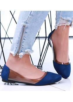 Transparentno granatowe balerinki /F7-2 15852 T190/ Pantofelek24 Pantofelek24.pl - kod rabatowy