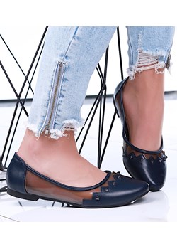 Transparentne granatowe balerinki /C2-2 15827 T190/ Pantofelek24 Pantofelek24.pl - kod rabatowy