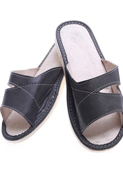 Pantofelek24.pl | Klapki skórzane damskie SZARE Pantofelek24 pantofelek24.pl - kod rabatowy