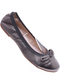 Elastyczne balerinki z kokardą Ciemno Szary /B5-2 7919 S191/ Pantofelek24 pantofelek24.pl - kod rabatowy