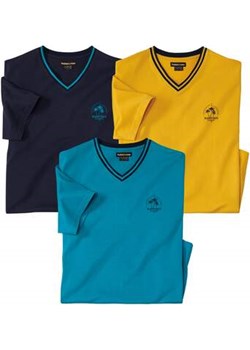 Zestaw 3 koszulek z dekoltem w serek Surfing Coast Atlas For Men okazja Atlas For Men - kod rabatowy