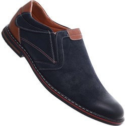 Półbuty męskie czarne Pantofelek24 bez zapięcia eleganckie  - zdjęcie produktu