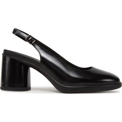Ecco sandały damskie na obcasie czarne eleganckie z klamrą  - zdjęcie produktu
