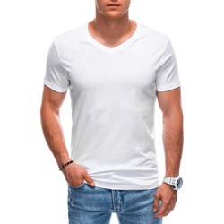 T-shirt męski biały Edoti na wiosnę z krótkim rękawem  - zdjęcie produktu