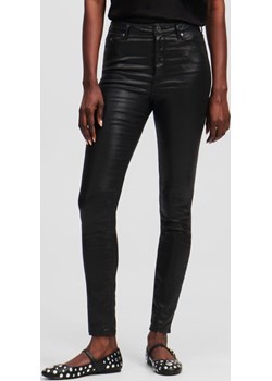 KARL LAGERFELD Czarne damskie spodnie Coated Skinny Denim Pants, Rozmiar 26 Karl Lagerfeld wyprzedaż outfit.pl - kod rabatowy