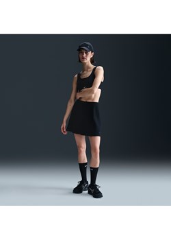 Damska spódnica mini z prążkowanego materiału Nike Sportswear Chill Knit - Czerń Nike Nike poland - kod rabatowy