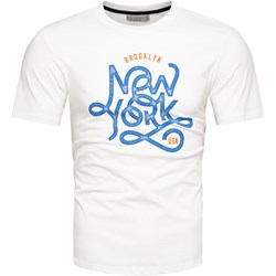 T-shirt męski Recea biały z nadrukami  - zdjęcie produktu