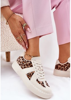 Damskie Sneakersy Na Platformie Panterka Beżowe Nativira Boto ZAZOO - kod rabatowy