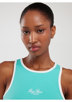 Koszulka damska na ramiączkach z kontrastowym wykoŅćzeniem zielona Arisa 302 Big Star - kod rabatowy