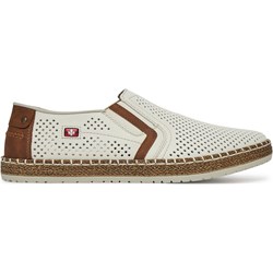 Espadryle męskie Rieker z tkaniny białe bez zapięcia  - zdjęcie produktu