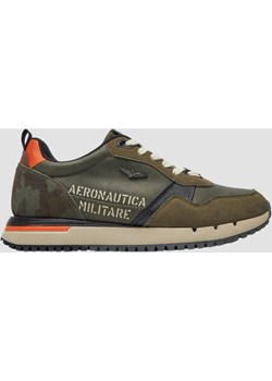 AERONAUTICA MILITARE Zielone męskie sneakersy Eco-leather AM, Rozmiar 42 Aeronautica Militare okazja outfit.pl - kod rabatowy