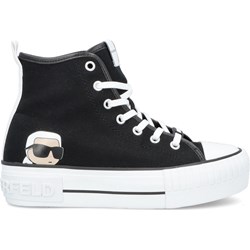 Trampki damskie Karl Lagerfeld czarne płaskie casual sznurowane na lato  - zdjęcie produktu