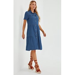 Sukienka Jacinshop mini koszulowa z krótkim rękawem casual  - zdjęcie produktu
