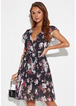 Sukienka mini rozkloszowana w kwiaty Jacinshop Jacinshop - kod rabatowy