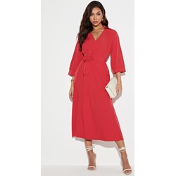 Sukienka Jacinshop w serek czerwona maxi  - zdjęcie produktu