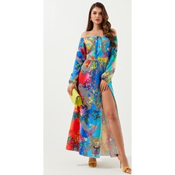 Sukienka Jacinshop w kwiaty elegancka  - zdjęcie produktu