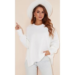 Bluzka damska Jacinshop biała casual z długim rękawem  - zdjęcie produktu