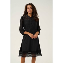 Sukienka Cream rozkloszowana czarna z wiskozy midi  - zdjęcie produktu