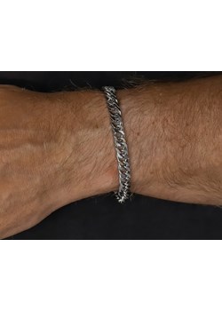 Bransoletka srebrna męska gruba 22 cm 7 mm stal chirurgiczna Otien otien.com promocyjna cena - kod rabatowy