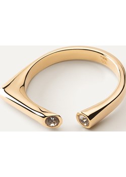 Geometryczny pierścionek z cyrkoniami w złotym pokryciu - rozmiar 11 Giorre GIORRE - kod rabatowy