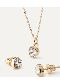 Komplet naszyjnik i kolczyki z kryształami serce, srebro 925 w złotym pokryciu Giorre GIORRE - kod rabatowy