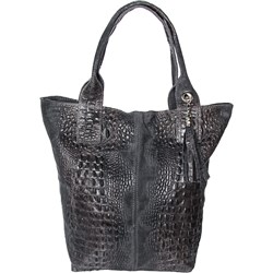 Shopper bag na ramię skórzana lakierowana  - zdjęcie produktu