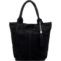 Shopper bag matowa na ramię elegancka zamszowa  - zdjęcie produktu