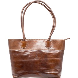 Shopper bag lakierowana skórzana  - zdjęcie produktu