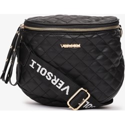 Listonoszka czarna Renee ze skóry ekologicznej pikowana  - zdjęcie produktu