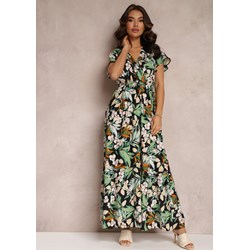 Wielokolorowa sukienka Renee boho z krótkimi rękawami maxi  - zdjęcie produktu