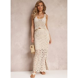 Spódnica beżowa Renee midi casual  - zdjęcie produktu