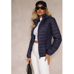 Kurtka damska Renee z kapturem granatowa krótka  - zdjęcie produktu