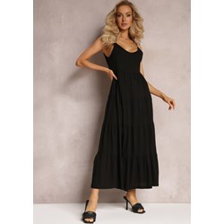 Sukienka czarna Renee maxi z dekoltem v  - zdjęcie produktu