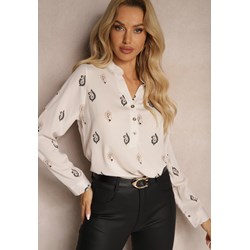 Koszula damska beżowa Renee z długimi rękawami  - zdjęcie produktu