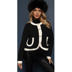 Sweter damski Renee czarny casual z okrągłym dekoltem  - zdjęcie produktu