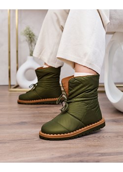 Royalfashion Wsuwane śniegowce damskie w kolorze zielonym Nevonsis Royalfashion.pl wyprzedaż royalfashion.pl - kod rabatowy