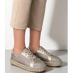 Trampki damskie Royalfashion.pl na lato złote młodzieżowe wiązane  - zdjęcie produktu