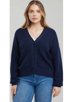 Krótki kardigan o strukturalnym splocie granatowy Sabira 403 Big Star - kod rabatowy